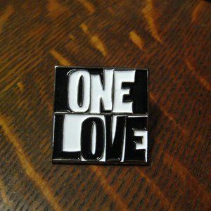 One Love Black & White Lapel Pin